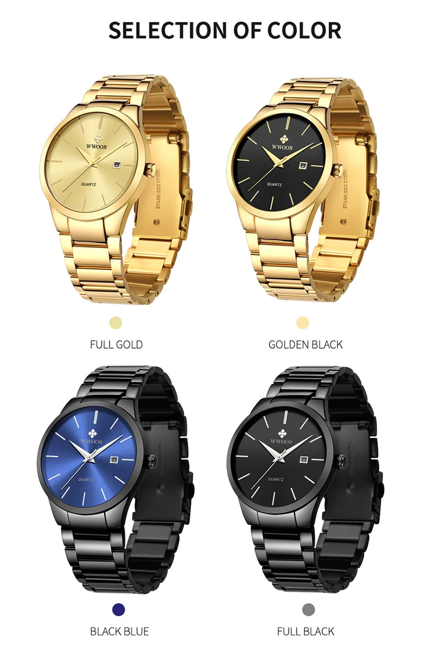 Stainless Steel Waterproof Date Wristwatch