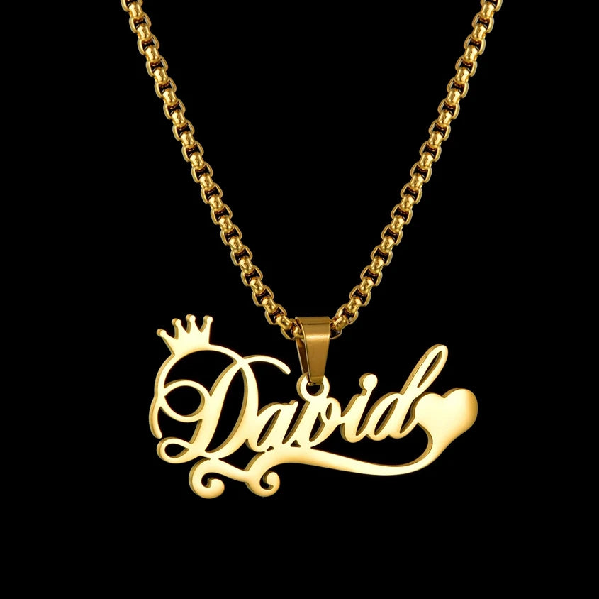 Customized Names Pendant Necklace Stainless Steel