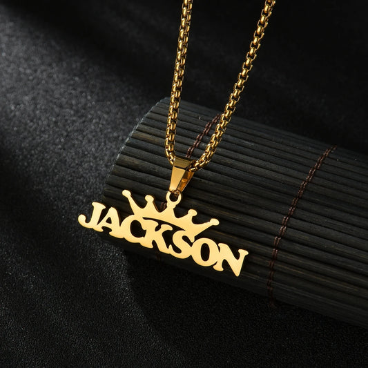 Customized Names Pendant Necklace Stainless Steel