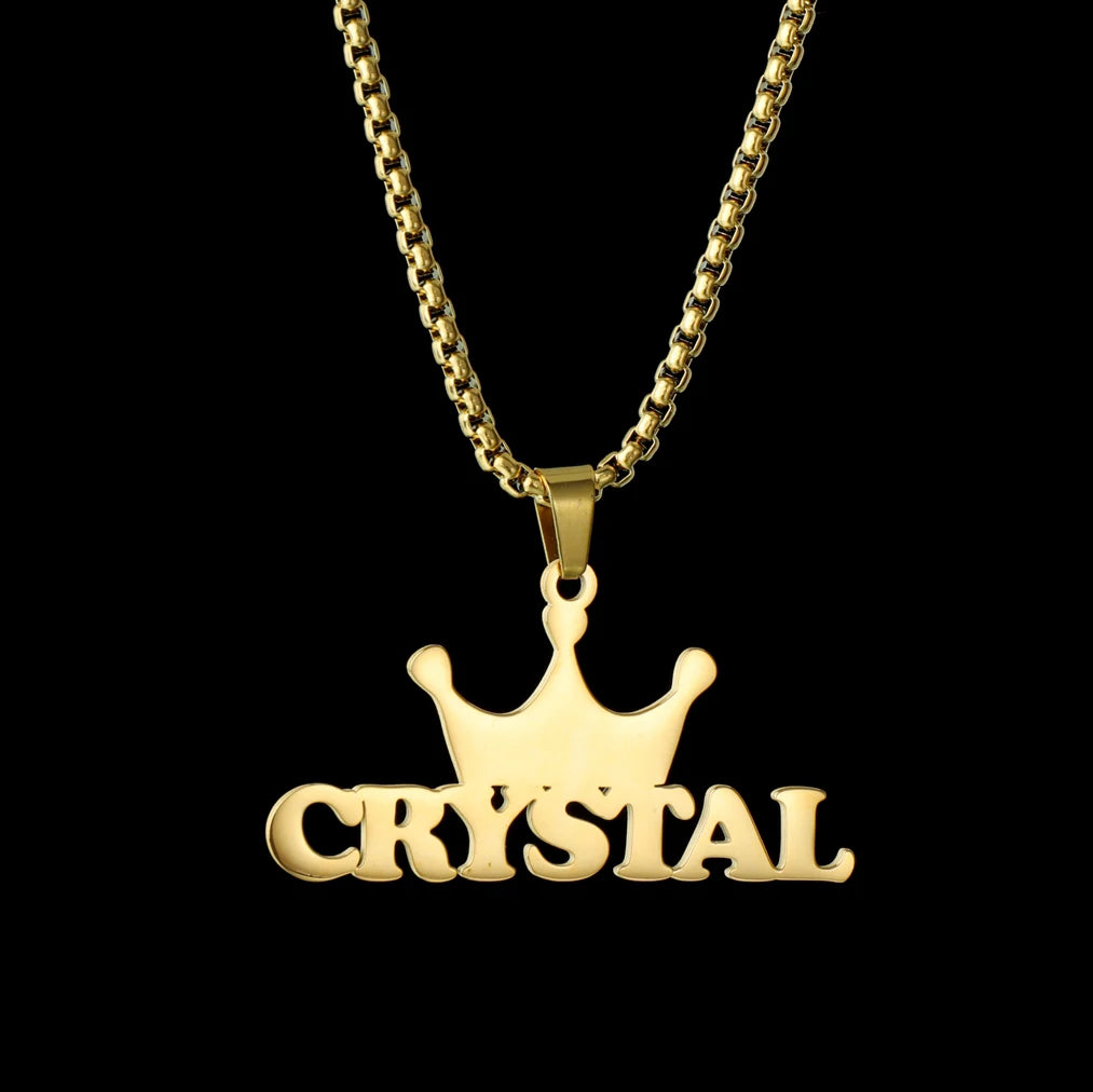 Customized Names Pendant Necklace Stainless Steel