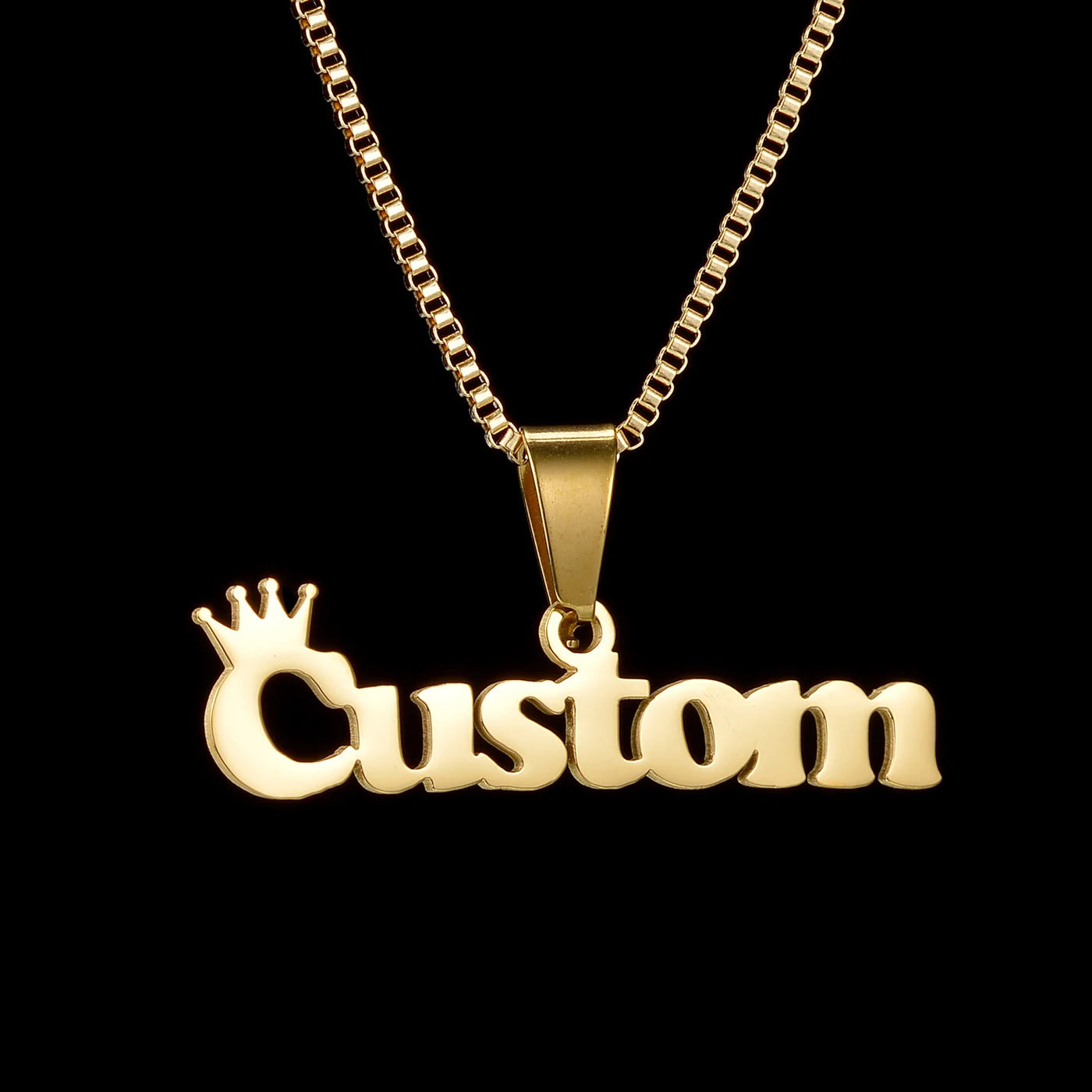 Customized Names Pendant Necklace Stainless Steel