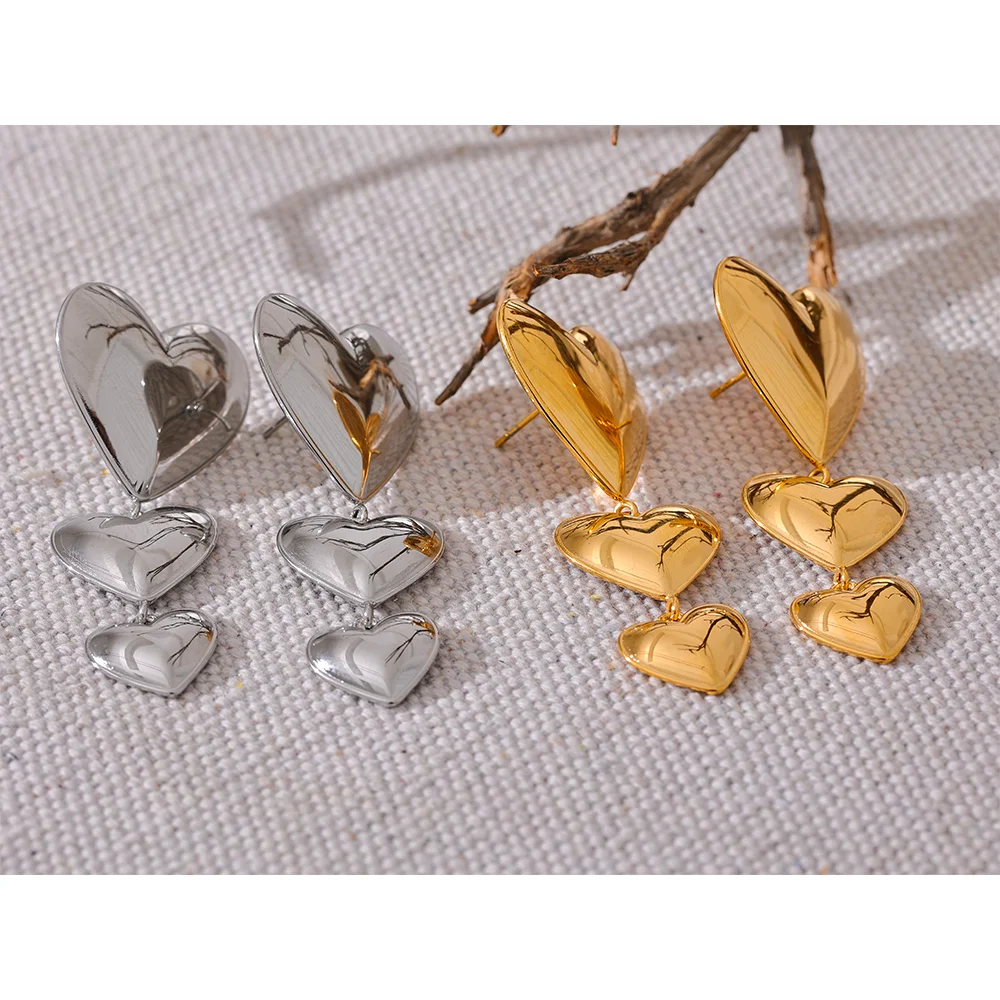 Heart Love Long Hanging Drop Earrings