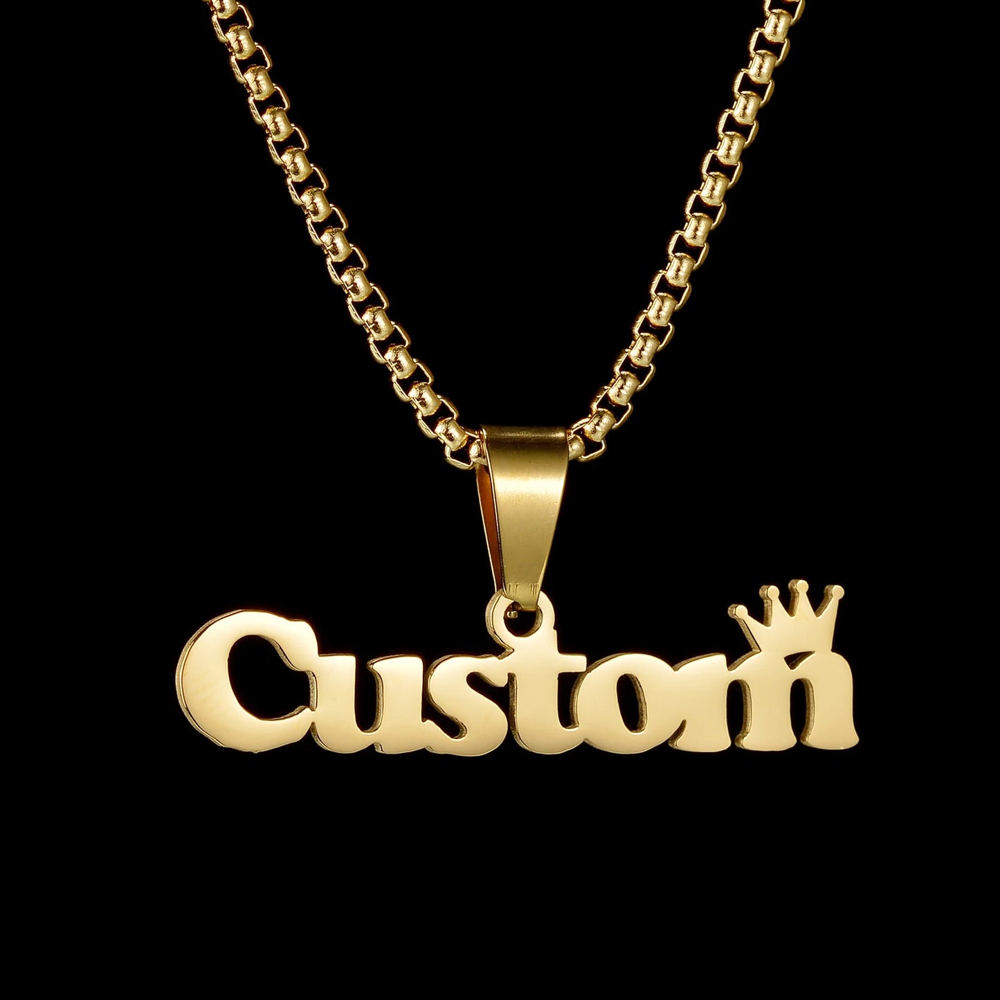 Customized Names Pendant Necklace Stainless Steel