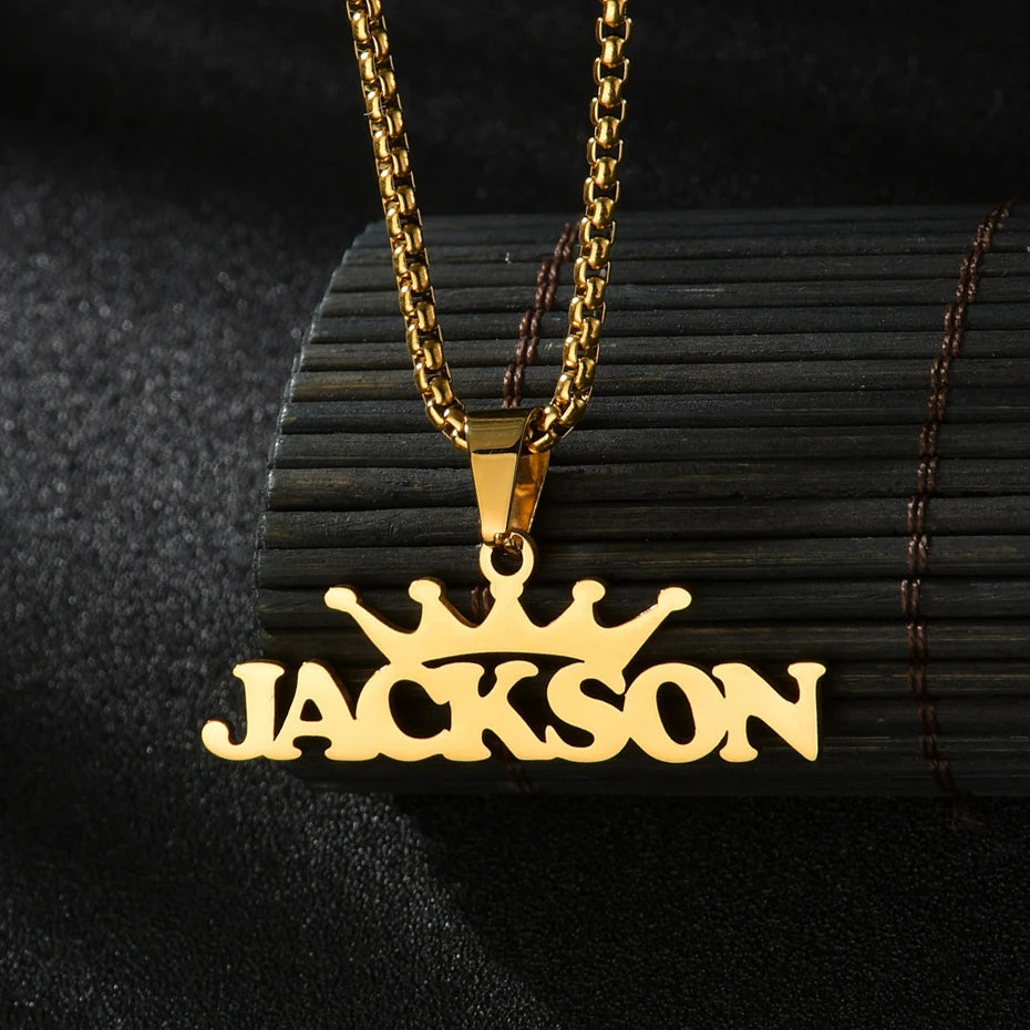 Customized Names Pendant Necklace Stainless Steel