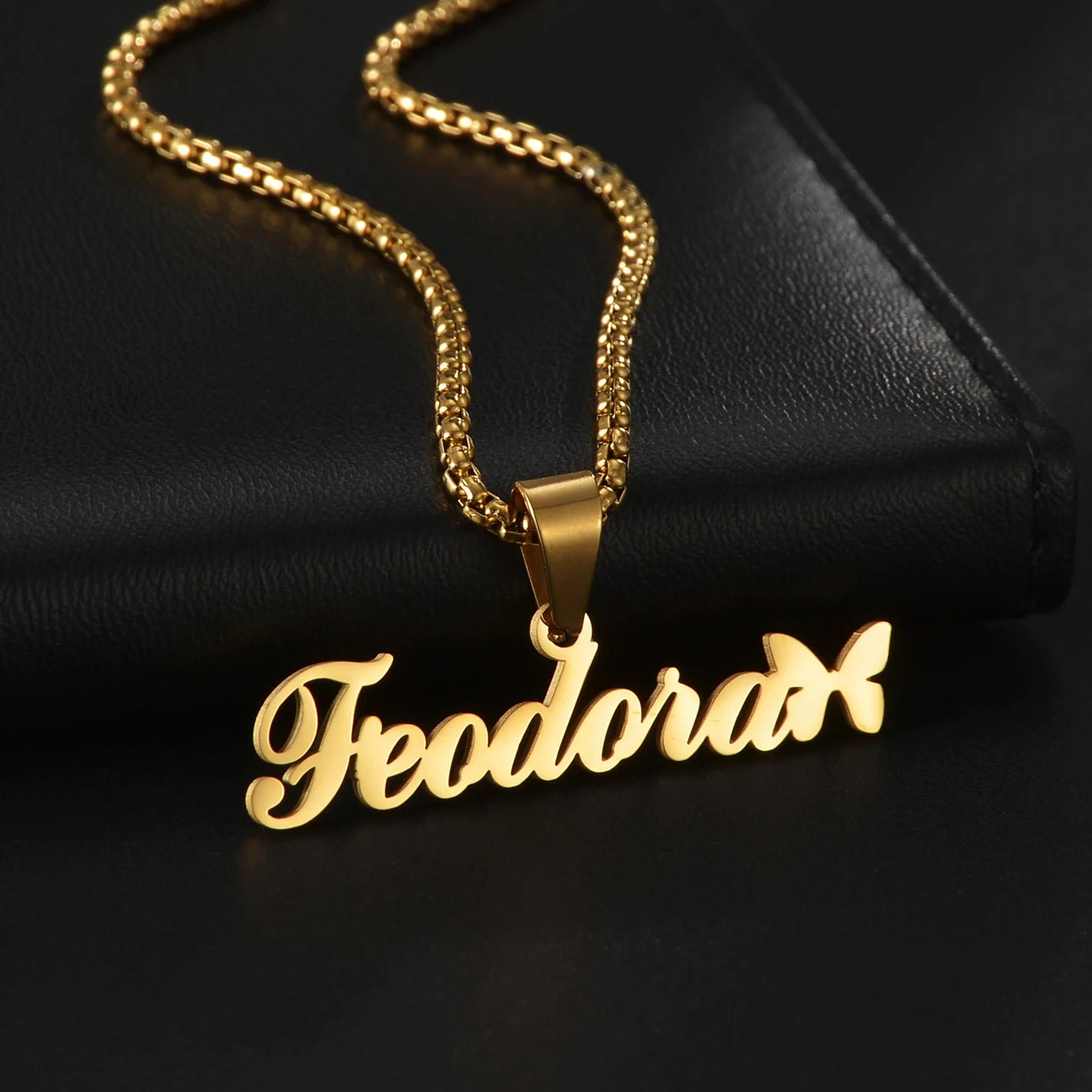 Customized Names Pendant Necklace Stainless Steel