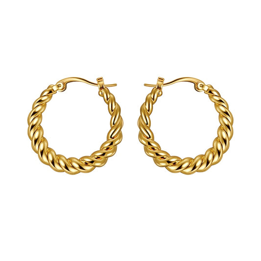 Temperament Woven Twist  Hoop Earrings