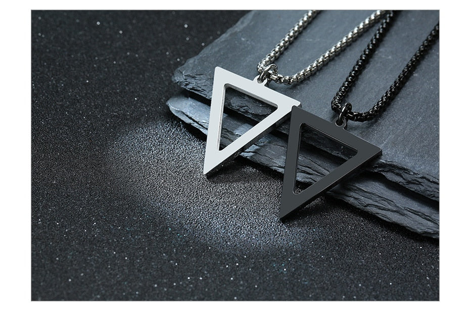 Rock Punk Mens Triangle Necklaces