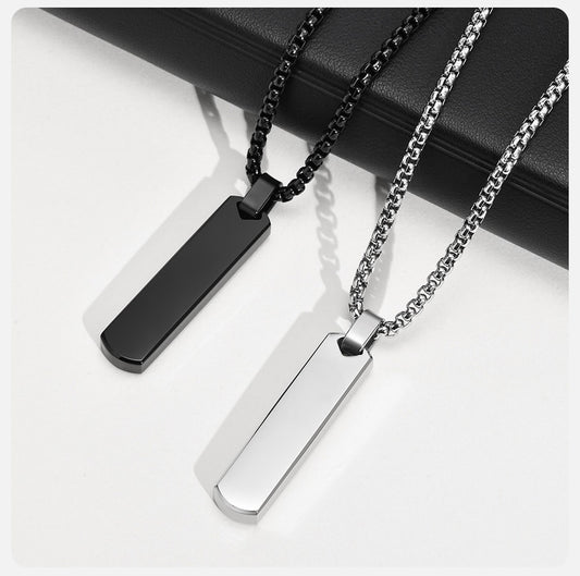 Initial Bar Necklace for Men