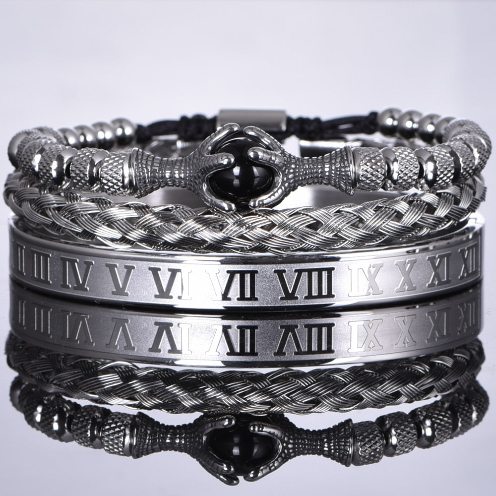 Luxury Set Men Bracelet original silver