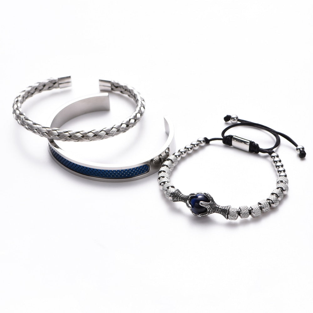 Luxury Set Men Bracelet original silver